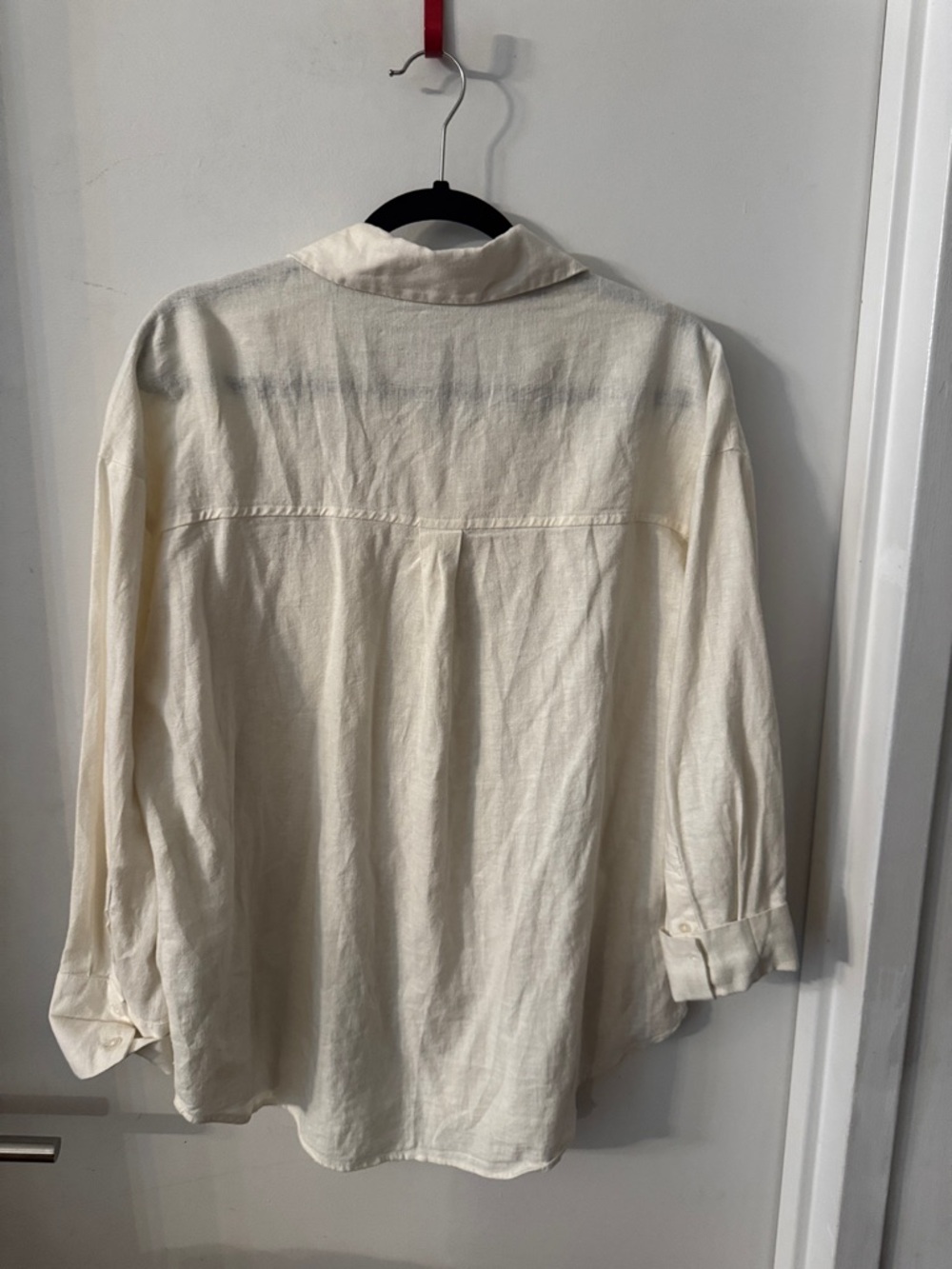 Abercrombie & Fitch Oversized Linen Blend Button Front Shirt - Picture 4 of 6